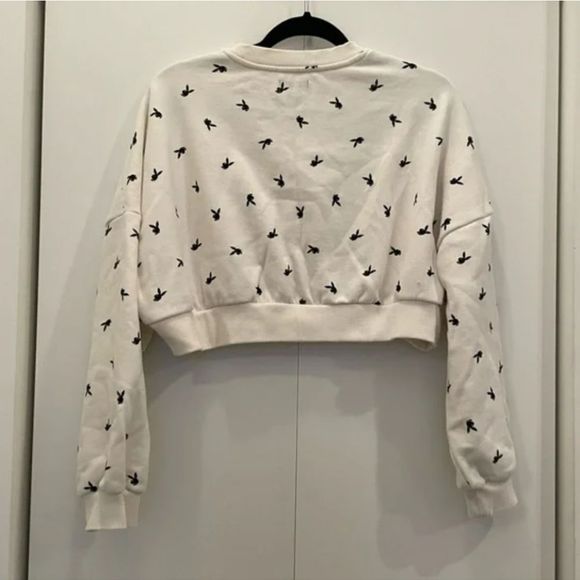 Playboy By PacSun Allover Bunny Classic Crew Neck Sweatshirt Size XS - Picture 3 of 3